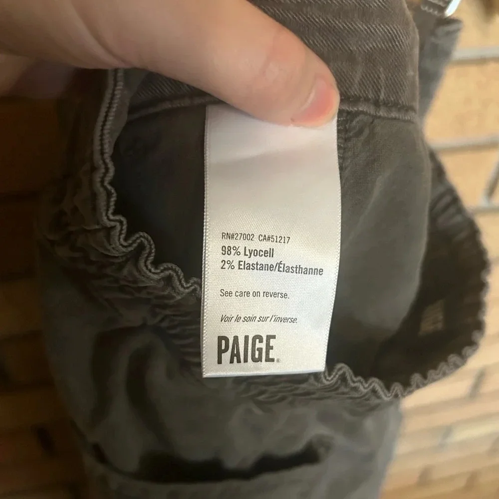 Paige Men's Regular-Fit Gray Elastic Drawstring Waist Flat Front Pants Size 33
